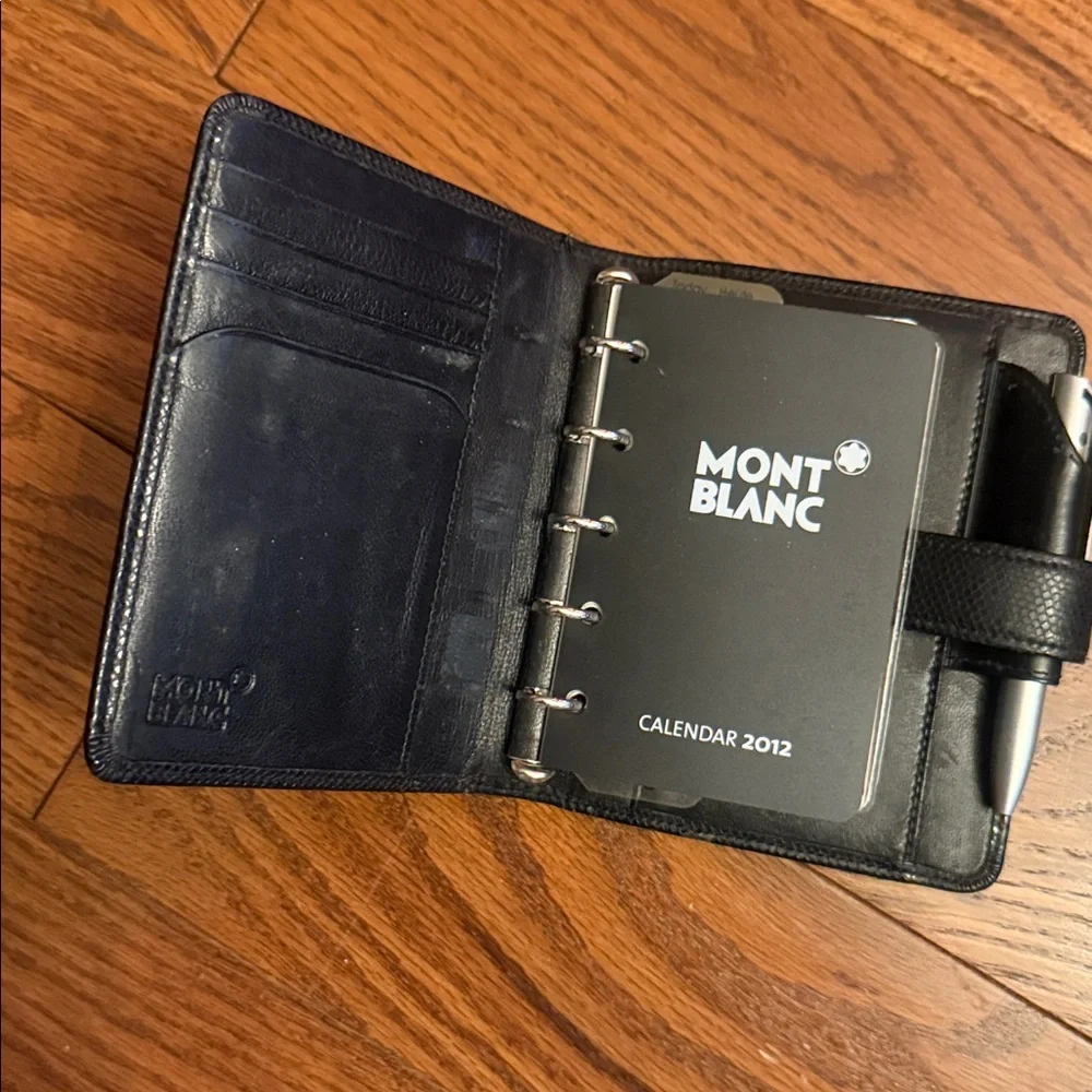 Mont Blanc Black lizard embossed leather agenda / planner .